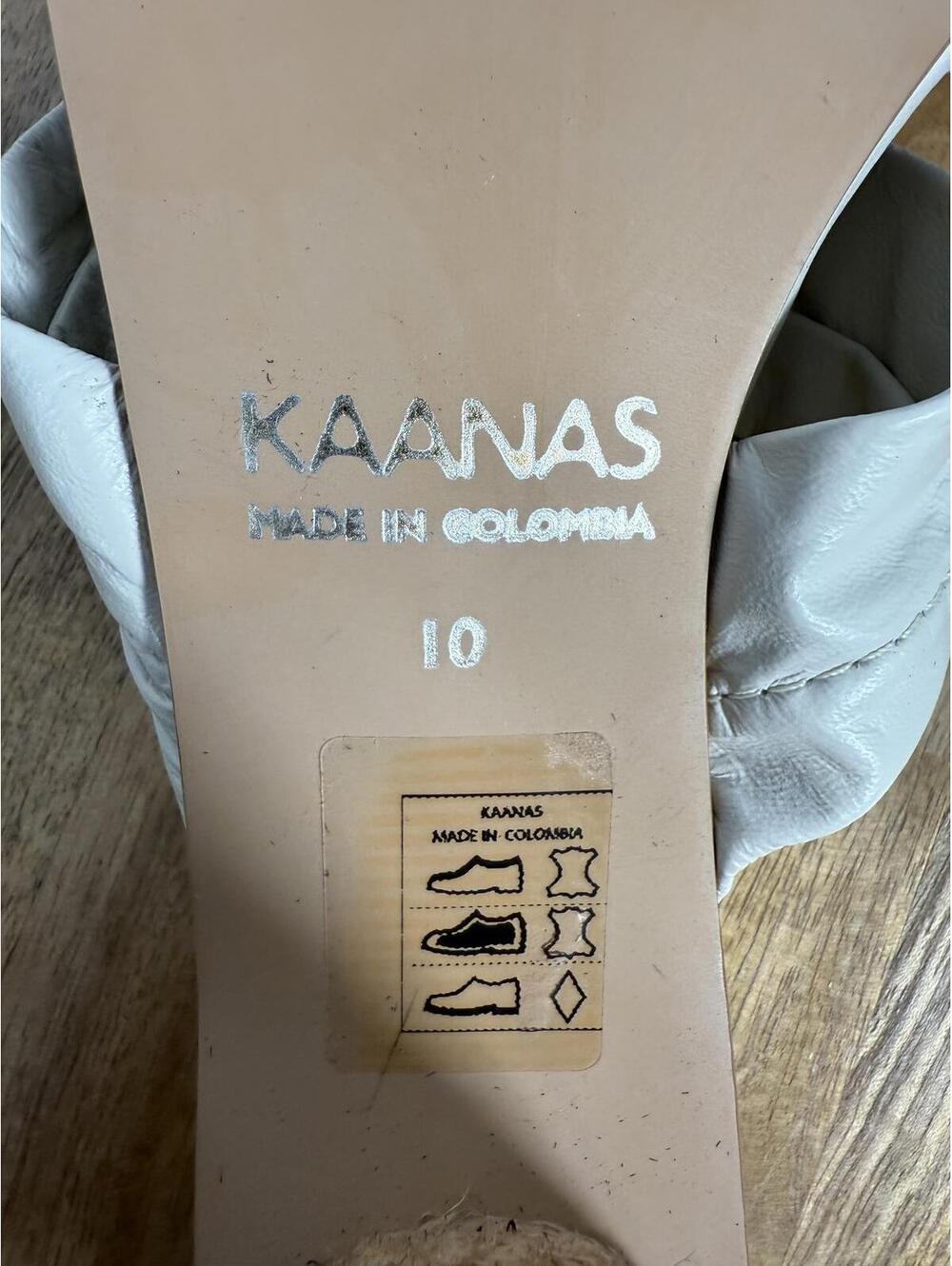 NWB Kaanas Naranjo Off White Mule Heels Size 10 - Picture 5 of 6